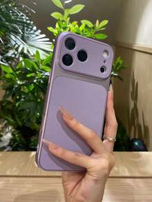 Casing Ponsel Minimalis Sentuhan Lembut Warna Solid Gradien Metalik, Pelindung Anti Guncangan, Hadiah Ideal untuk Teman, Ibu, Sahabat, Kompatibel dengan Apple 17/16/15/14/13 Air/17 Pro Max, Mendukung Pengisian Daya Nirkabel - Purple - View 9