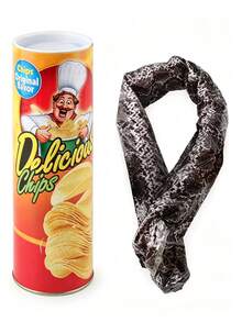 Potato Chip Can Prank Fake Snake, Realistic Spring-Loaded Scare Toy, Reusable Stress Relief Gag Gift, Christmas Stocking Filler, Adult New Year Party Gift - Multicolor - View 10