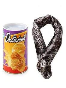 Potato Chip Can Prank Fake Snake, Realistic Spring-Loaded Scare Toy, Reusable Stress Relief Gag Gift, Christmas Stocking Filler, Adult New Year Party Gift - Multicolor - View 9
