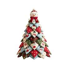 1pc DIY Quilted Christmas Tree Set, Complete Patchwork Sewing Kit For Beginners, Includes Fabric, Tools, Stuffing And Templates, Creative Gift, Fabric Christmas Tree Making Kit, Holiday Tabletop Decoration - Multiple Styles - View 13