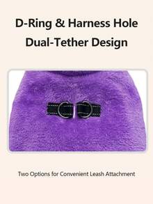Metglad Dog Winter Coat | Cold-Proof Jacket, Invisible Leash Hole & Metal D-Ring Dual Leash Design, Reflective Pet Vest, Warm Fleece Dog Snow Coat, Suitable For Small, Medium And Large Dogs - Lilac Purple - View 6