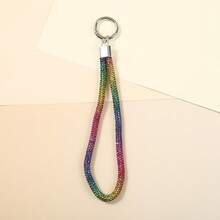 Creative Luxury Full Diamond Keychain Pendant Luggage Diamond Chain Short Wrist Rope Mobile Phone Hanging Rope Wholesale - Multicolor - View 8