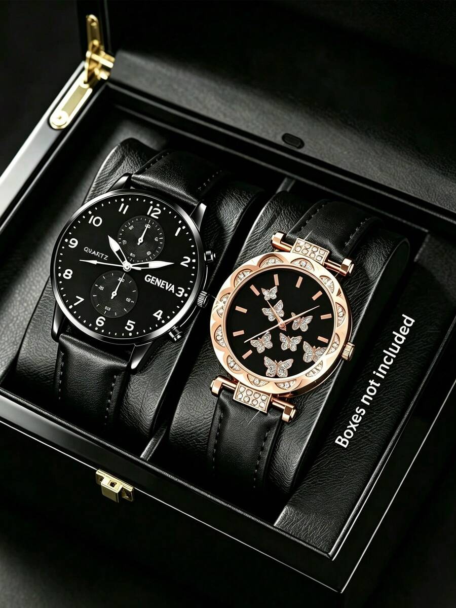 2 Pcs A Stylish And Versatile Matching Watch Set For Couples-An Ideal Holiday Gift For A Boyfriend Or Girlfriend That Is Both Practical And Special. - Multicolor - View 1