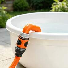 1pc Orange Bucket Rim Hose Hook Connector, Convenient Hose Rack Adapter, Easy To Fill Water And Garden Watering, Durable Plastic Pipe Joint - A - View 6