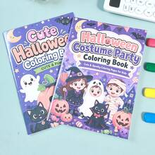 Halloween Cute Style Children's Coloring Book Ghost Black Cat Pumpkin Holiday Theme Coloring Picture Book Kids Leisure Doodle Painting Practice Notebook Back To School Learning Supplies Student Holiday Gift - Multicolor - View 4
