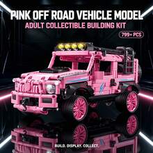 Pink Off-Road Vehicle Building Model, 799+ Pieces Adult Collector Grade Building Block Set, Includes Chassis, Wheels And Suspension System, Suitable For Halloween, Christmas, Thanksgiving And Birthday Gifts For Hobby Collectors - Pink - View 6