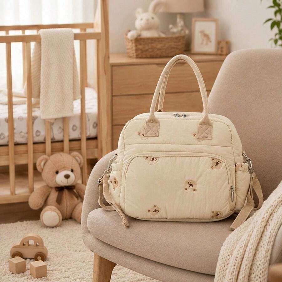 Tas Ommy Mommy, Kapasitas Besar, Mudah Digenggam, Multifungsi, Cocok untuk Bepergian, Dapat Menyimpan Botol Bayi, Dapat Dipakai Selempang, Ringan, Dapat Digantung di Kereta Dorong Bayi - MultiWarna - View 1