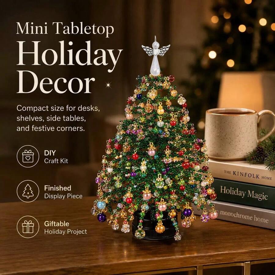 1PC-New DIY Beaded Christmas Tree Kit Handmade Craft Material Pack Christmas Decoration Desktop Ornament-Anime Gift-Anime Merchandise-IP-Birthday Gift- Gift-Christmas Gift(Light String Not Included, Product Link Does Not Include Light String) - Multicolor - View 1