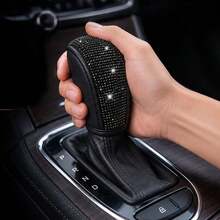 Sparkling Rhinestone Car Gear Shift Cover, Bling Full Crystal Automatic Transmission Universal Gear Knob Protector, PU Leather Automatic Transmission Universal, Women's Fashion Car Interior Decoration - Multicolor - View 9