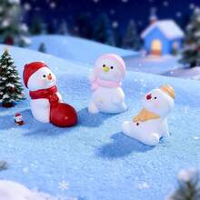 Christmas Snowman Shaped Decorative Ornament, Holiday Gift, Gift Bag Filler, Tabletop Decoration, Desk Decor, Create Christmas Atmosphere, Snow Scene DIY Decorative Ornament - Multicolor - View 4