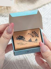 1 Buah Stempel Kayu Bermotif Vintage, Dengan Desain Bunga, Rumah, dan Rambu Jalan, Untuk Buku Panduan DIY, Dekorasi Scrapbooking, Atau Sebagai Hadiah untuk Teman - Sepotong Tunggal - View 4