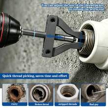 Adjustable Internal Threaded Pipe Removal Tool, Household Pipe Broken Wire Repair Tool, Hex Shank Power Tool Compatible Extractor - A - View 7