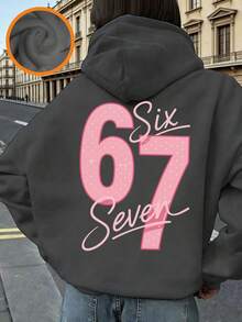 Tween Girl Fun Graphic Print Pullover Sweatshirt, Warm & Comfortable Thermal-Lined Pullover Sweatshirt For Autumn/Winter - Dark Grey - View 2