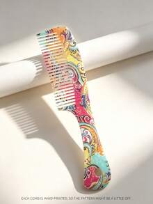 4/3/2/1pc Colorful Paisley Print Hair Comb Set, Professional Hair Styling Combs For Women, Anti-Static Detangling Teasing Comb With Steel Tail, Portable Hairdressing Tool For Salon & Daily Use - Multicolor - View 13