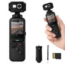 Kamera Vlog Portabel 4K, Layar IPS 2" Kamera Vlog Genggam Gimbal dengan Lensa Berputar 180°, Kamera Aksi Multifungsi untuk Perjalanan, Olahraga, Vlog, Hadiah untuk Pelajar, Wisuda, Natal, Halloween, dan Tahun Baru, Baterai 1000mAh - View 11