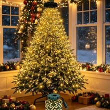 1PC 400/220 LED Christmas Waterfall Tree Lights (USB-Powered) – 8 Lighting Modes; Available In Bright White, Multicolor, Or Warm White; Suitable For Indoor/Outdoor Use (Gardens, Parties, Weddings, Holiday Decor, Event Planning, Christmas, Halloween). - Waterfall Light - View 8