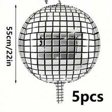 5/10/20pcs [10 Inch, 18 Inch, 22 Inch] Silver Disco Theme Balloons, Christmas Decoration, Inflatable Supplies, Suitable For Birthday Party, Anniversary And Celebration Backdrop - Multicolor - View 16