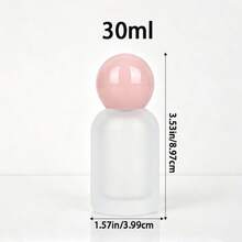 30ml The Refillable Empty Perfume Bottle, With A Smooth Pink Spherical Lid, Transparent Frosted Style, Portable Mini Aesthetic Empty Perfume Bottle, Suitable For Men And Women To Travel And Fill Perfume - Multicolor - View 4