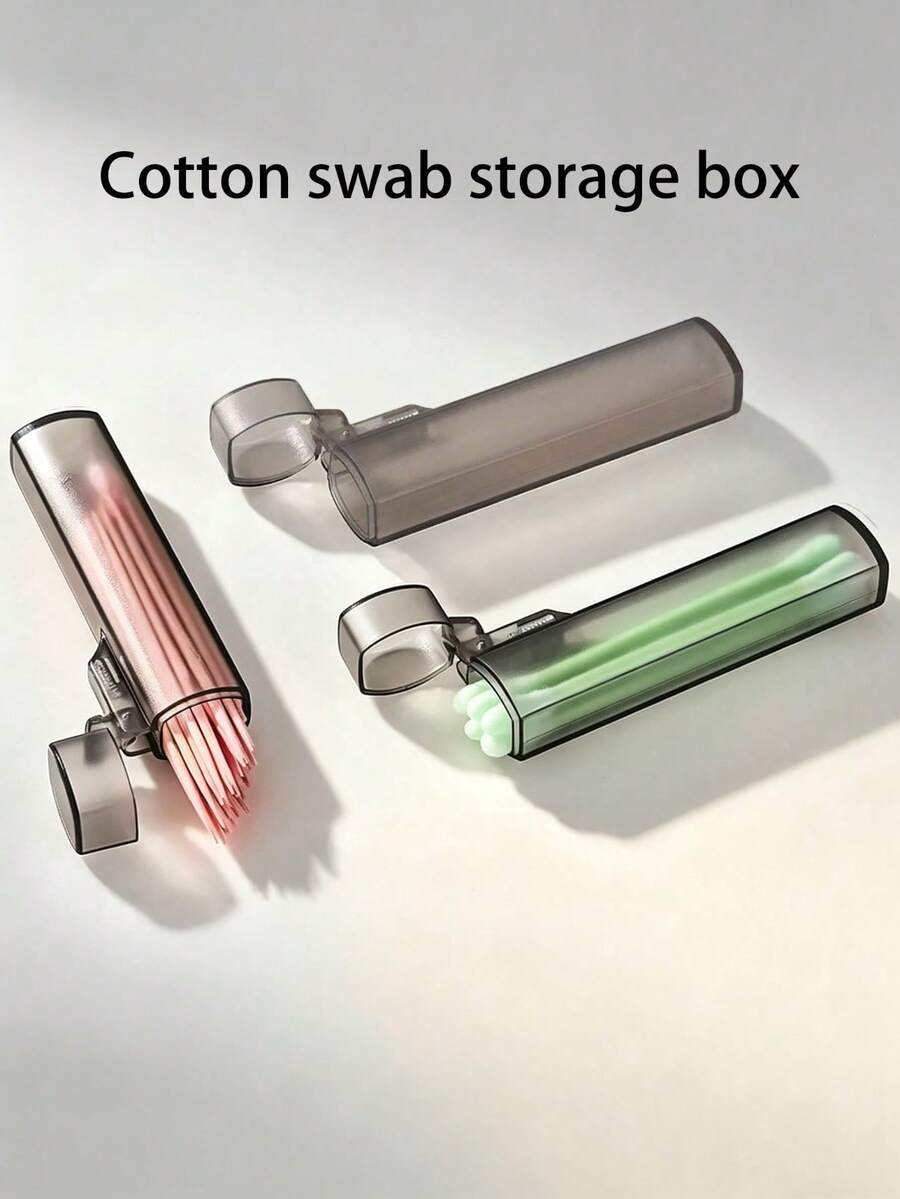 1/3PCS Portable Transparent Toothpick & Swab Holder, Leak-Proof Travel Storage Tubes, Mini Toothpick Container, Cotton Swab Organizer, Dustproof Sealed Case For Travel, Home, Office, Camping - Multicolor - View 1
