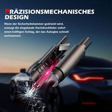 2-Piece Multifunctional Car Safety Hammer Set With Seat Belt Cutter & Glass Breaker – Emergency Escape Tool For Vehicles, Essential For Family Cars & Daily Commuters - A - View 6