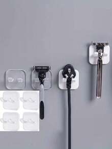 2026 New Shower Razor Holder (1pc) Self-Adhesive Razor Hook, Removable And Reusable, Suitable For Wall, Bath Sponge Hook, Towel Accessory, Ideal For Bathroom, Kitchen, Guest Room, Spring, Easter, Labor Day, Father's Day Gift - Multicolor - View 3