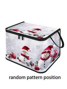 Christmas Zipper Storage Box, Santa Claus & Reindeer Print, Dual Handle Design, Large Foldable Holiday Storage Bin, Dust-Proof Rectangular Organizer, Suitable For Christmas Decorations, Gift Wrapping, Clothes, Toys, Closet, Bedroom And Christmas Party Home Decor - Multicolor - View 17
