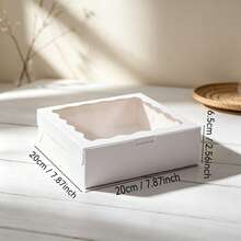 5PCS/8"X8"X2.5" Baking Boxes With Window, Suitable For Pies, Chocolate Raspberries, Detachable Heart-Shaped, Cookies And More - View 4