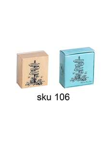 1 Buah Stempel Kayu Bermotif Vintage, Dengan Desain Bunga, Rumah, dan Rambu Jalan, Untuk Buku Panduan DIY, Dekorasi Scrapbooking, Atau Sebagai Hadiah untuk Teman - Sepotong Tunggal - View 13