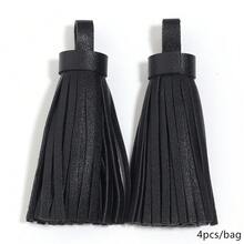 4pcs/Pack Leather Tassel Key Fob, Approx. 9cm Length, Suitable For Clothing, Shoes, Hats, Home Decor PU Tassel Pendant - PU Leather Fringe - View 14