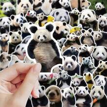 61pcs Floral Panda Stickers - Waterproof Vinyl Decals With Cute Panda And Flower Patterns Suitable For Laptops, Water Bottles, Luggage And DIY Crafts Perfect For Animal And Nature Lovers To Add Fun And Cute Decoration To Everyday Items - Multicolor - View 6