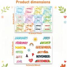 12‑Month Planner Index Tabs, Back To School Supplies, Four‑Season Solar‑Term Themed Marble Swirl Page Marker Stickers, Self‑Adhesive Journal Notebook Divider Tabs For Student Note‑Taking, Scrapbooking & Daily Planning - Rectangle - View 2