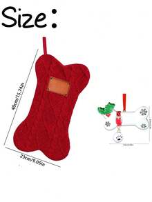 1/2pcs Personalized Pet Christmas Stocking Dog Bone Ornament Set, Custom Pet Christmas Stocking, Holiday Decor Stocking, Festive Tree Hanging For Dog Owners, Unique Xmas Gift For Pet Lover - Multicolor - View 7