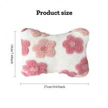 1pc 3D Flower Plush Car Headrest, Cute Girly Style Car Interior Decor Pillow, Travel Relaxation Neck Support Pillow, Soft And Comfortable Car Headrest - A - View 6