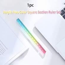 MOTARRO Cubo de Regla Colorido Herramienta de Dibujo Geométrica Útiles Escolares de Aprendizaje de Matemáticas Suministros de Medición de Dibujo Ayuda de Enseñanza de Matemáticas Forma Geométrica de Plástico Multifuncional - A - Ver 13
