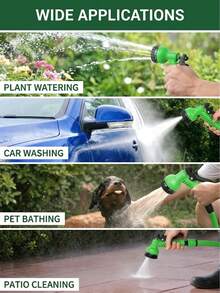 50/75ft Adjustable Garden Hose With Green Spray Nozzle - Durable Polyethylene Material, Multi-Purpose Garden Hose With Spray Gun, Suitable For Year-Round Outdoor And Yard Use, US Standard Connector, Expandable Hose For Watering And Cleaning - Multiple Styles and Colors - View 5
