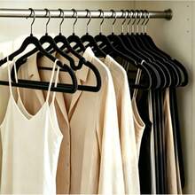 1pc Premium Flocked Hanger, Non-Slip Thin Flocked Felt Hanger, Sturdy Durable Heavy Duty Coat & Suit Hanger, Closet Storage Organizer - Multicolor - View 7