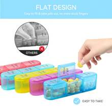 Portable Travel Pill Box, Large Capacity 21 Compartments Seven Days A Week, Portable Medicine Manager, Morning, Afternoon And Evening Vitamin Storage Box, Pill Organizer, Travel And Office Colorful Medicine Storage Box - one-size - View 8