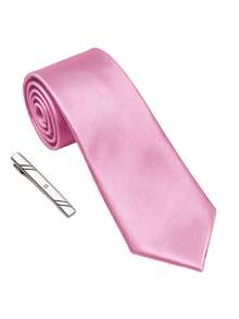 1 Set Pink Tone Men's Fashion Casual Minimalist Versatile Premium Collar Tie Clip Accessory, Suitable For Weddings, Parties, Banquets, Evening Events, Family Gatherings - 3 - View 3