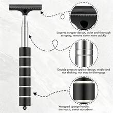 Retractable Car Side Mirror Wiper Set With Microfiber Cleaning Cloth - Extendable Rearview Mirror & Glass Wiper, Portable Cleaning Tool For Car Interior/Exterior In Rain & Fog - A - View 5