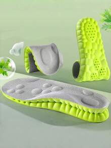 ZHICEN 1 Pair High Elasticity Latex Insoles Shock Absorption Cushioning Sports Shoe Pads Arch Support Breathable - Grey - View 1