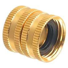 Two-Way Female Connector Solid Aluminium Irrigation Garden Hose 3/4 Bi-Directional Female Head Water Pipe Joint Connectors - B - View 4