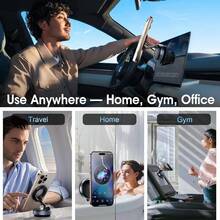 Car Phone Magnetic Stand Mechanical Vacuum Suction Cup Rotate 360° Magnetic Adsorption Bracket Navigation Universal Holder - A - View 3
