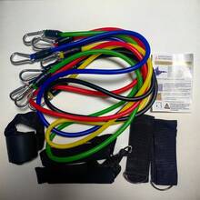 11pcs/Set Resistance Bands, Portable Fitness Equipment, Ankle Straps, Chest Expander, Elastic Exercise Bands - Multicolor - View 11