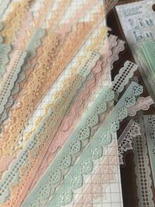 1 gói 40 miếng dán trang trí PET viền ren vintage cho scrapbook, viết nhật ký, làm collage DIY - Nhiều màu - Xem 9