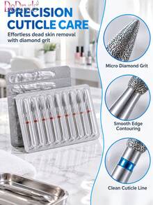 DeDryDS 10pcs Nail Drill Bit Set, Aluminum Foil Packaging, Detachable Diamond Drill Bits, Suitable For Nail Preparation, Manicure, Pedicure And Other Professional Nail Tools - Multicolor - View 4