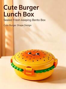 Creative Hamburger Shaped Portable Lunch Box, 304 Stainless Steel Divided Compartment Bento Box, Outdoor Picnic Portable Fresh-Keeping Food Container - Multicolor - View 11
