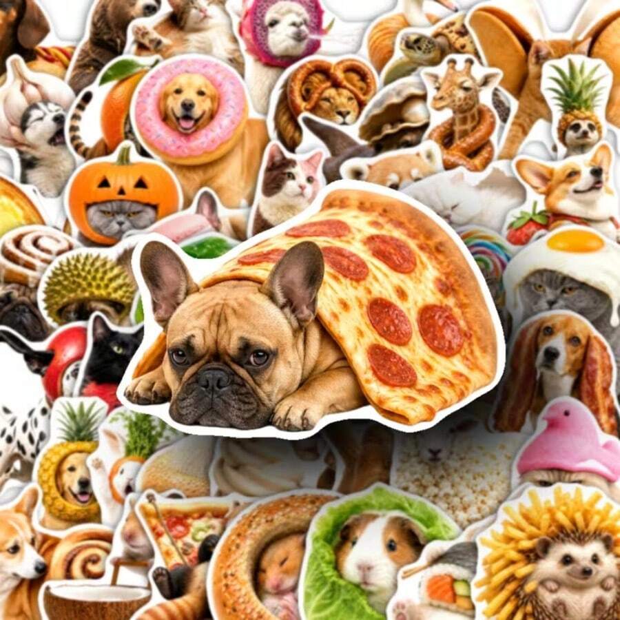 50pcs Positive Animal-Themed Stickers, Dedicated Deck Card Games And Additions, Cute Fun Style, Boost Your Mood, Perfect For Laptops, Water Bottles, Journals, And Daily Decoration0 - Multicolor - View 1