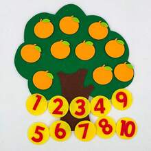 Children's Educational Early Learning Toys Sewing DIY Felt Handmade Kit Fabric Felt And Non-Woven Cloth Kindergarten Toys And Teaching Aids, Fruit Tree Math Montessori Game For Learning Numbers 1-10, School, Students, Stationery, Learning Supplies, Attractive Items, Kindergarten Children's Educational Toys, Math Toys, Including Apple Tree, Pear Tree, Banana Tree, Orange Tree, Peach Tree - Multicolor - View 13