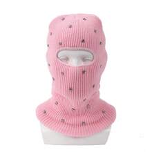 OBOVAY 1pc Women's Y2K Rhinestone Balaclava Hat, Unisex One-Hole Knitted Head Cover, Fashionable Face Mask Cap, Suitable For Daily Streetwear And Party - Single-hole Head Cover - View 28