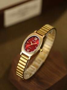 1pc Gold Watch Band, Casual Bamboo Joint Strap, Fashion Women's Quartz Watch, Gold Color, Suitable For Daily Wear, Vintage Style, Couple Design, Best Gift Choice - Gold - View 2
